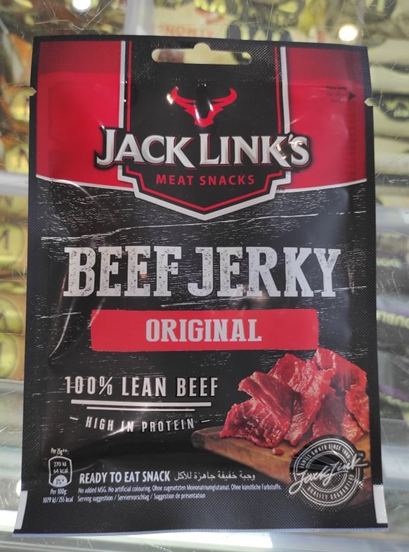 hovädzie sušené mäso Beef yerky značky Jack Links, halal